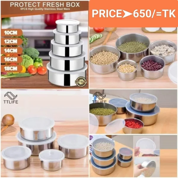 5pc STAINLESS STEEL BATI SET