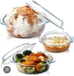 3 PIECE ROUND SERVING DISH WITH LID - Image 2