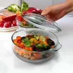 3 PIECE ROUND SERVING DISH WITH LID - Image 3