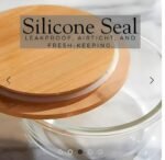 Round shape Glass Container with wooden Lid - Image 3