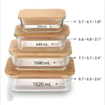 Glass Container set with wooden Lid - Image 4