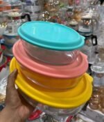 Oval shape Glass Container with Silicon Lid - Image 2