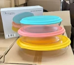 Oval shape Glass Container with Silicon Lid - Image 3